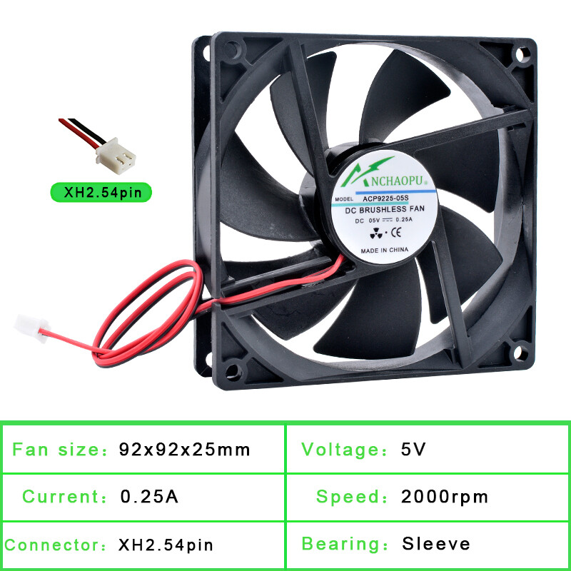 ACP9225 9cm 92mm 9025 DC5V 12V 24V 2pin Cooling fan for chassis power inverter
