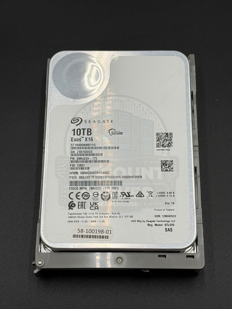 Seagate Exos X16 10TB 7.2K 12G SAS 4kn 3.5″ HDD UCS-HD10T7KL4KN 58-100198-01