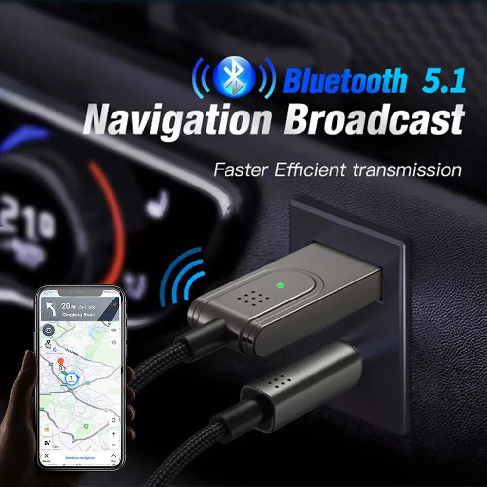 AUX To Bluetooth 5.1 Adapter 3.5mm Bluetooth Receiver Microphone For Car US Lot