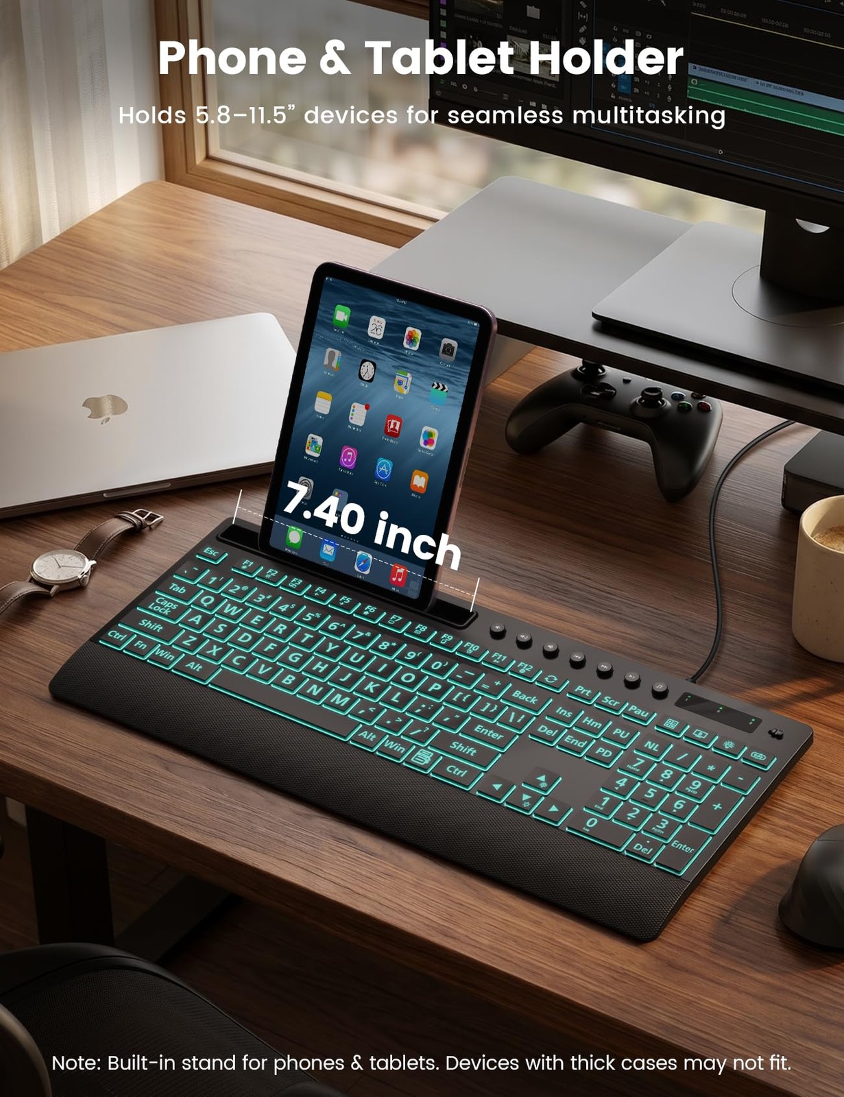 SABLUTE K31PRO Large Print Backlit Keyboard, Plug and Play USB Wired Computer Ke