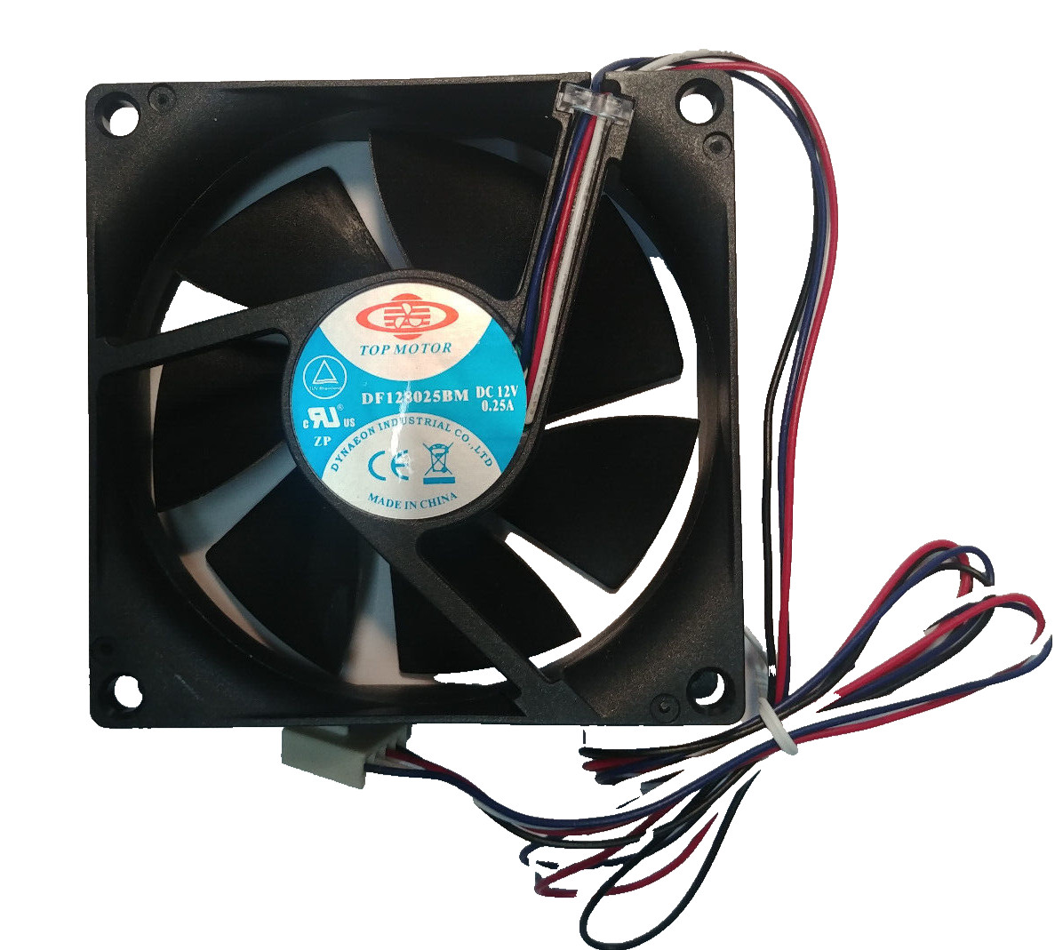 Top Motor 80mm x 25mm 4pin PWM case fan 2600 rpm 30.70 CFM 30.70 dBA with screws