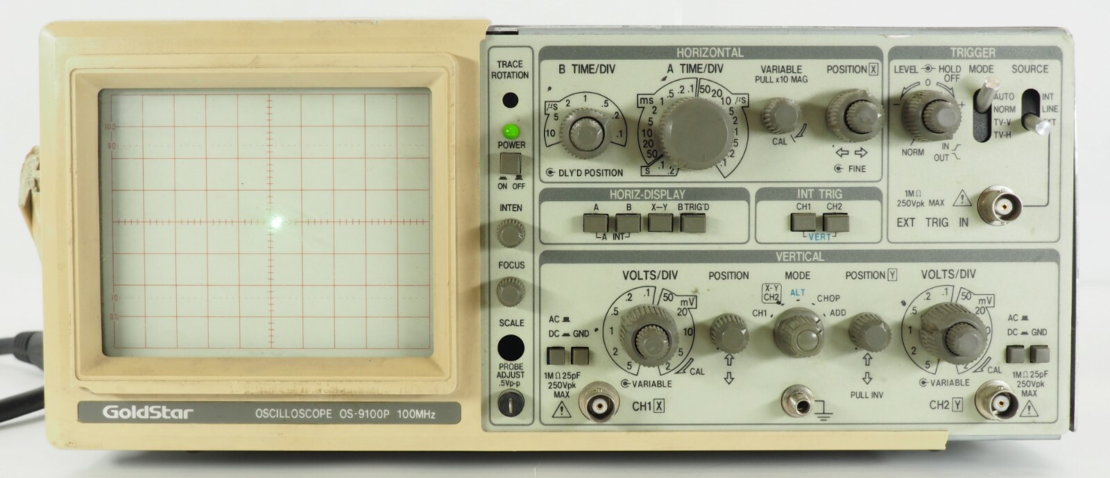 GoldStar Oscilloscope OS-9100P 100 MHz Test Equipment