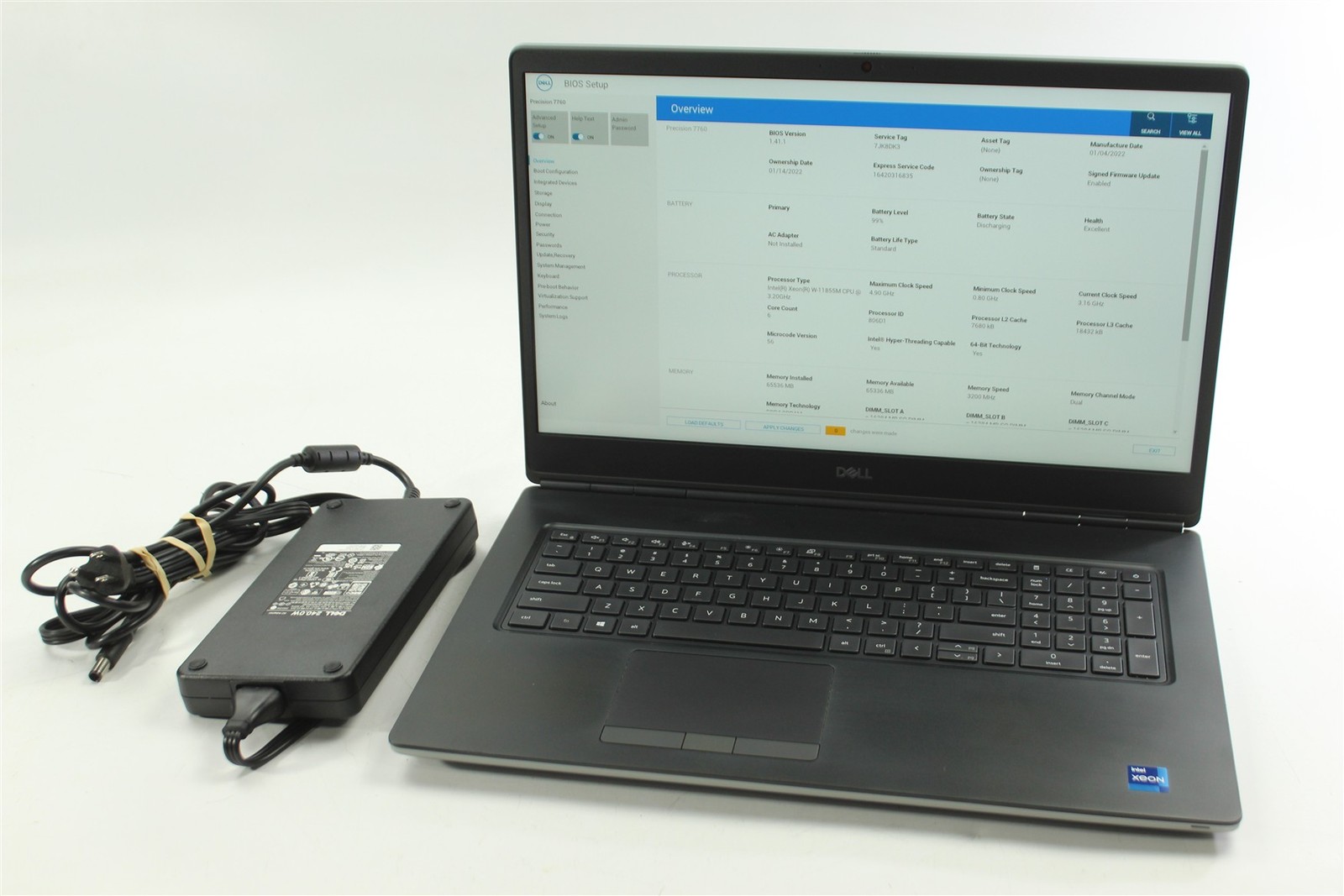 Dell Precision 7760 17.3″ FHD Xeon W-11855M 512GB SSD 64GB RAM RTX A4000 W11P