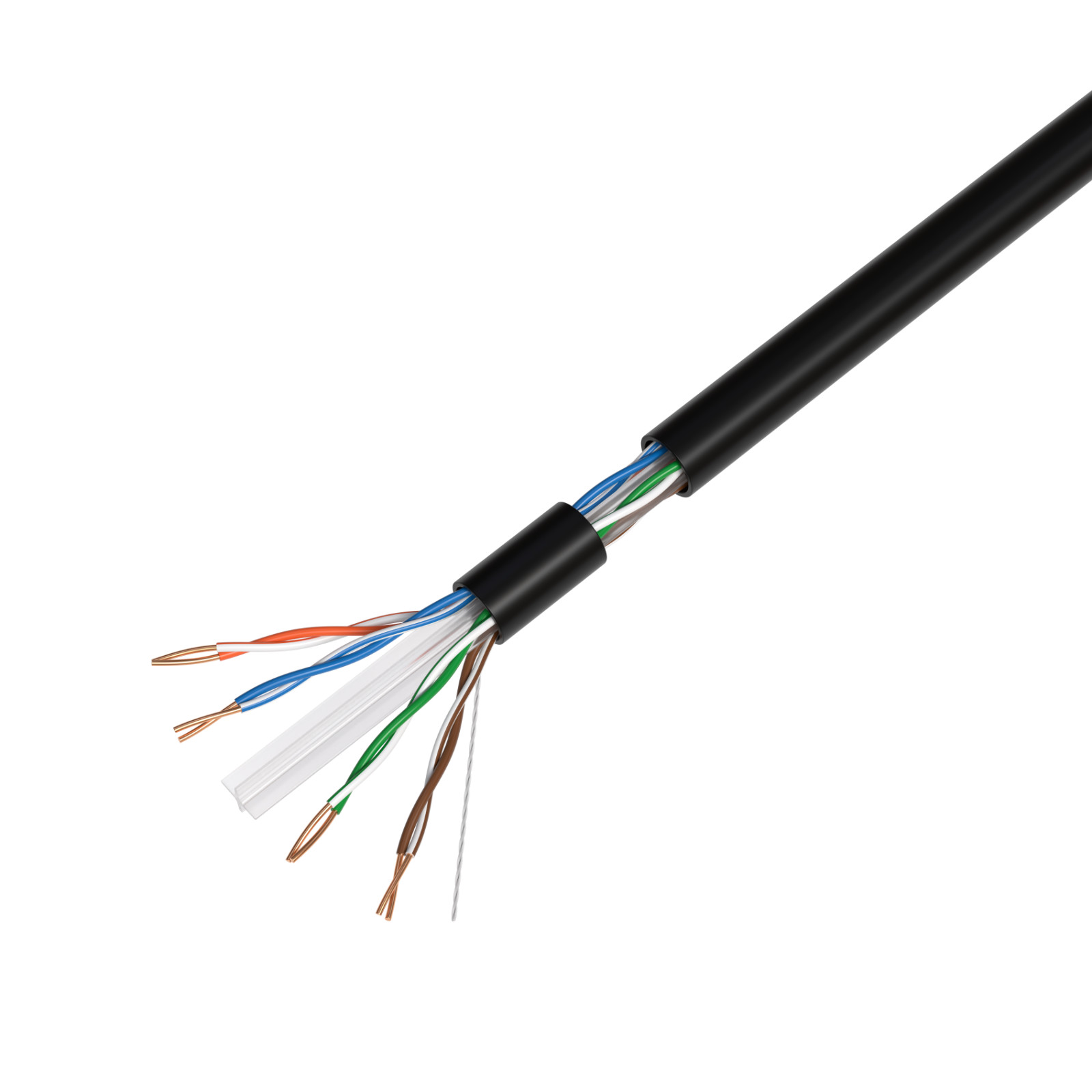 CAT5e UTP 500ft Black Network Ethernet Cable 24AWG CCA Bulk Solid Wire Pull Box