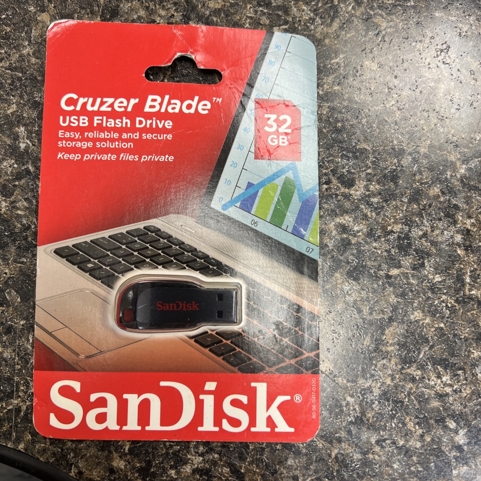 Cruzer Blade USB Flash Drive (SanDisk, 32 GB, 2018) Brand New/Sealed!