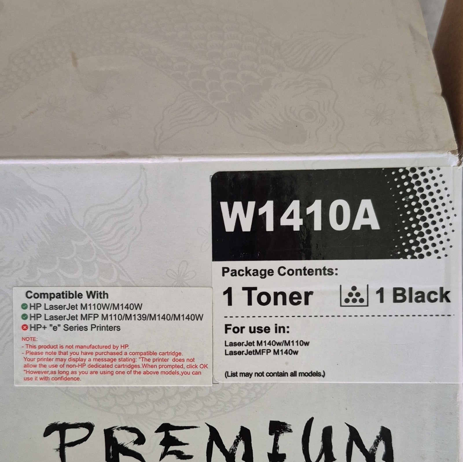 Premium W1410A (W1410/141A) Compatible Black Toner for HP M110W M140W