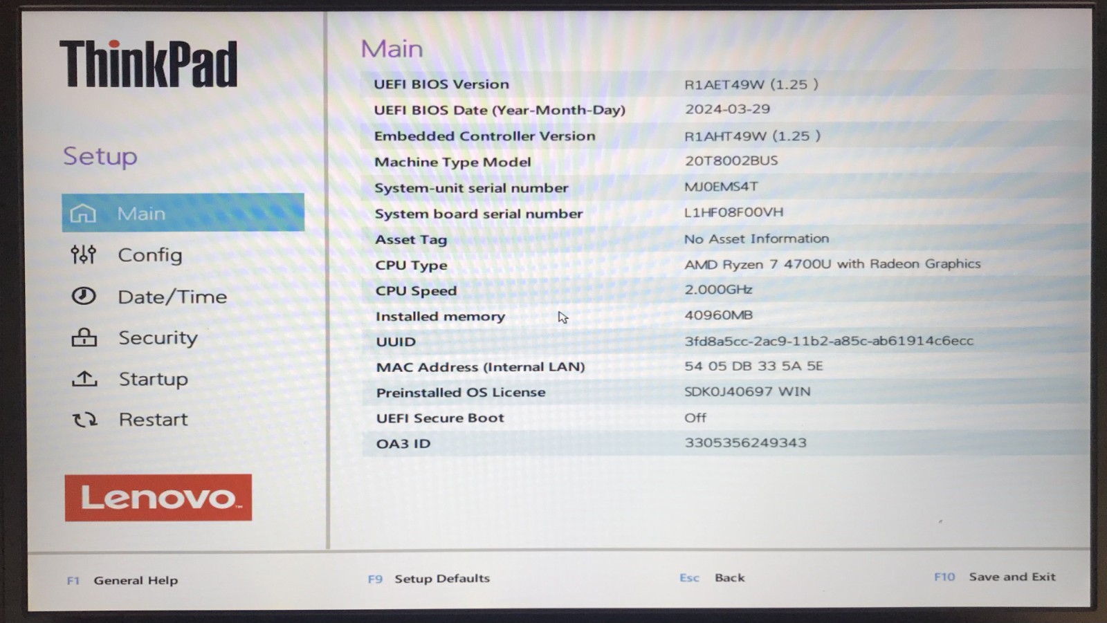 Lenovo ThinkPad E15 Gen 2 15.6″ Laptop Ryzen 7 4700U 40GB RAM 512GB NVMe, As Is