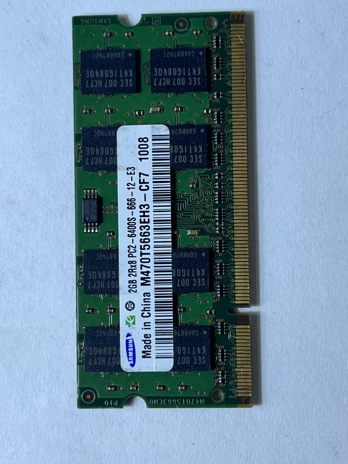 Samsung PC2-6400S 2 GB DDR2 RAM SO-DIMM 800 MHz SDRAM Memory (M470T5663EH3-CF7)