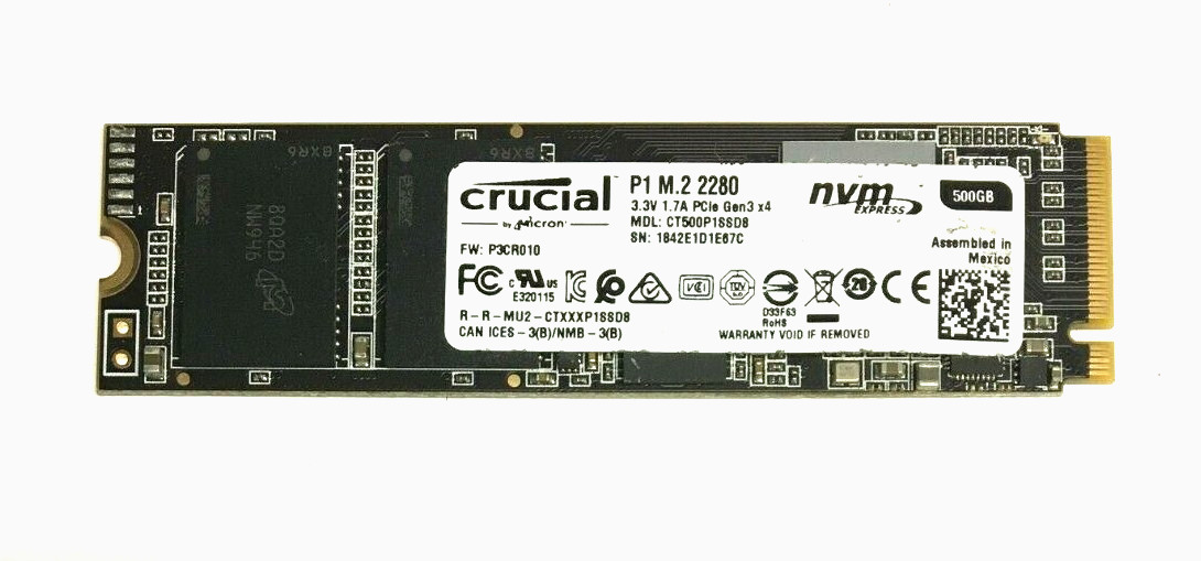 500GB M.2 PCIE NVME 2280 SSD Solid State Drive Major Brand Samsung, WD, Crucial