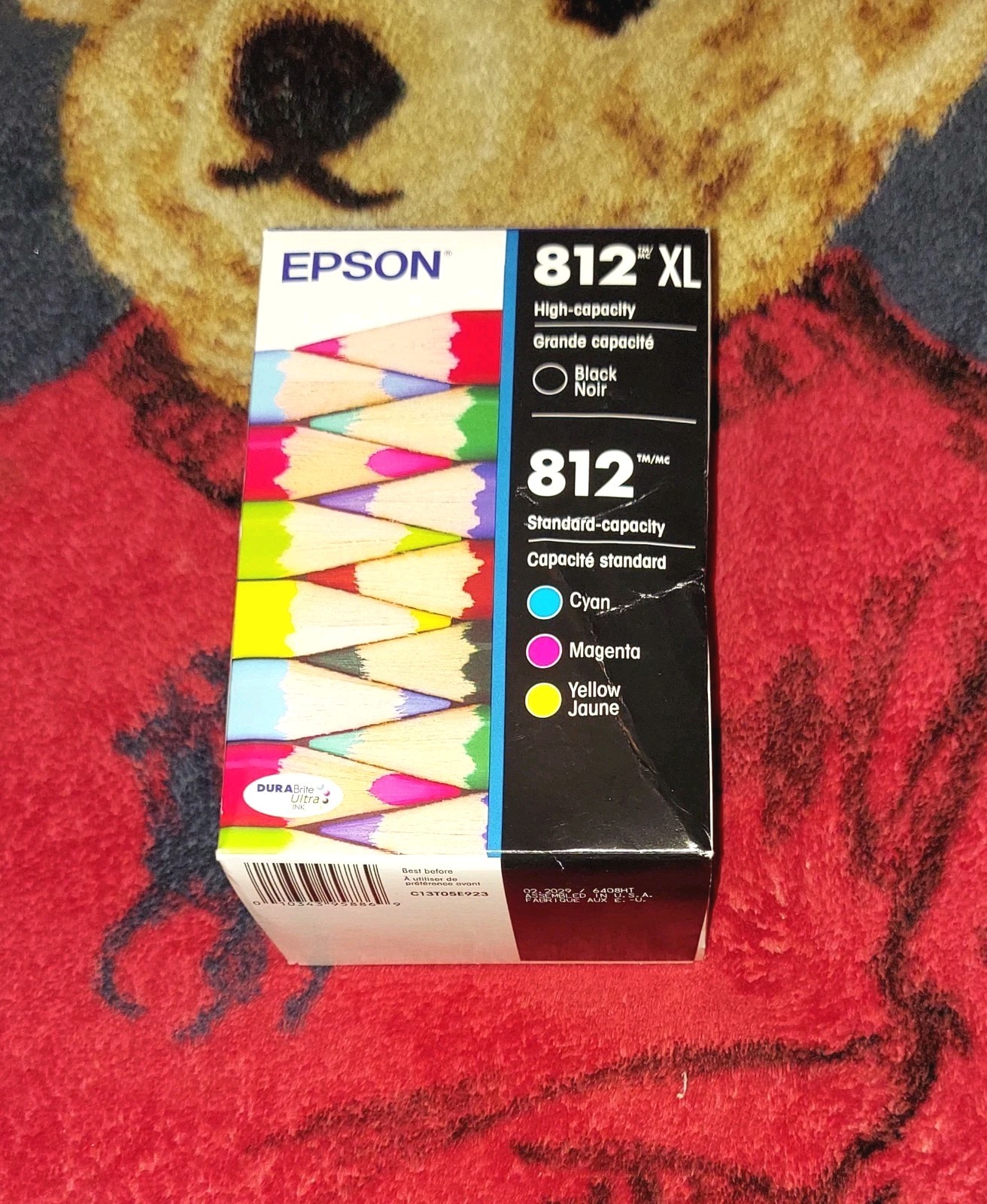 New GENUINE EPSON 812XL Black & 812 Tri-Color Ink Cartridge Combo EXP 2029 New