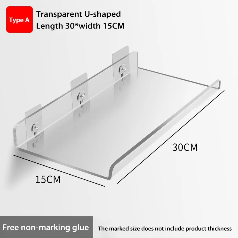 Self Adhesive Storage Shelf Wall-mounted Storage Rack Removable Bathroom Shower