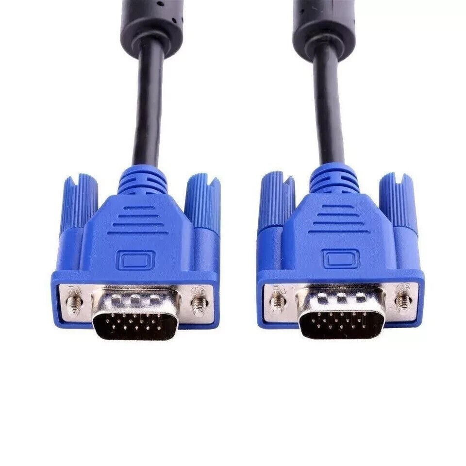 Lot of 100 VGA to VGA Cable 5ft 1080p HD Male to Male Monitor Laptop PC Computer
