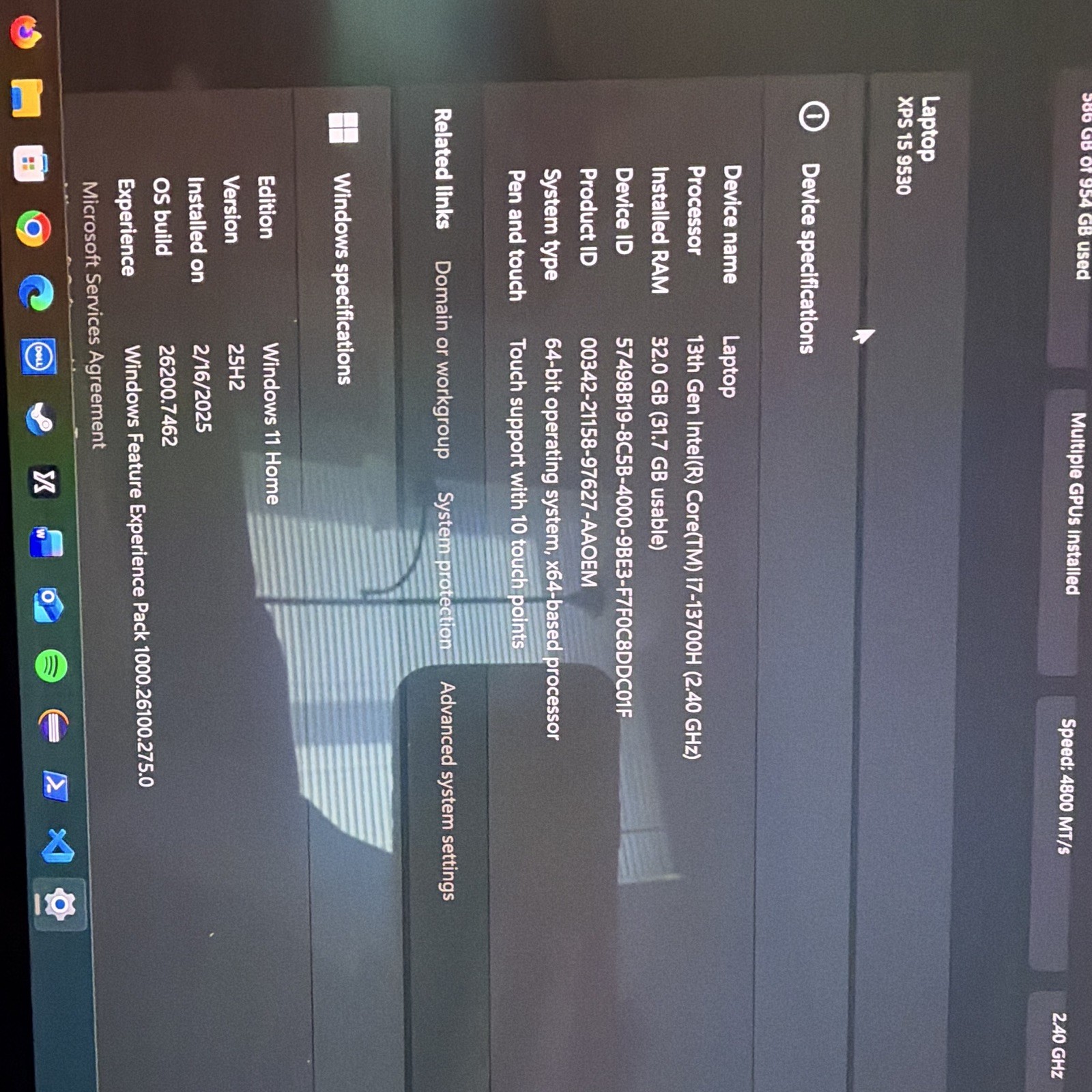 Dell XPS 15 9530 i7-13700H 32GB 1TB SSD RTX 4070 15″ Win11 Touch