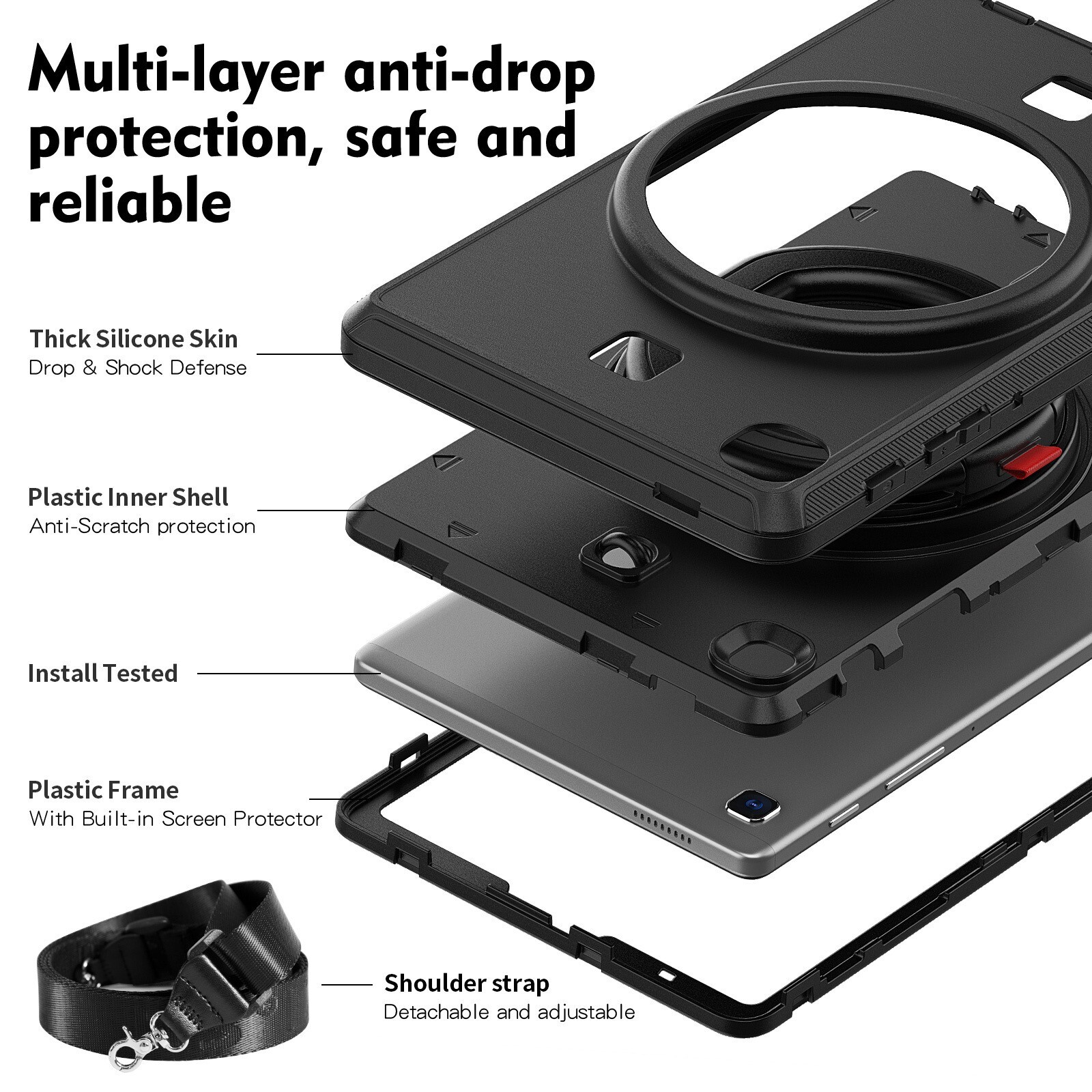 CBUS Heavy-Duty Case w/ Built-in Screen Protector for Galaxy Tab A7 Lite Case