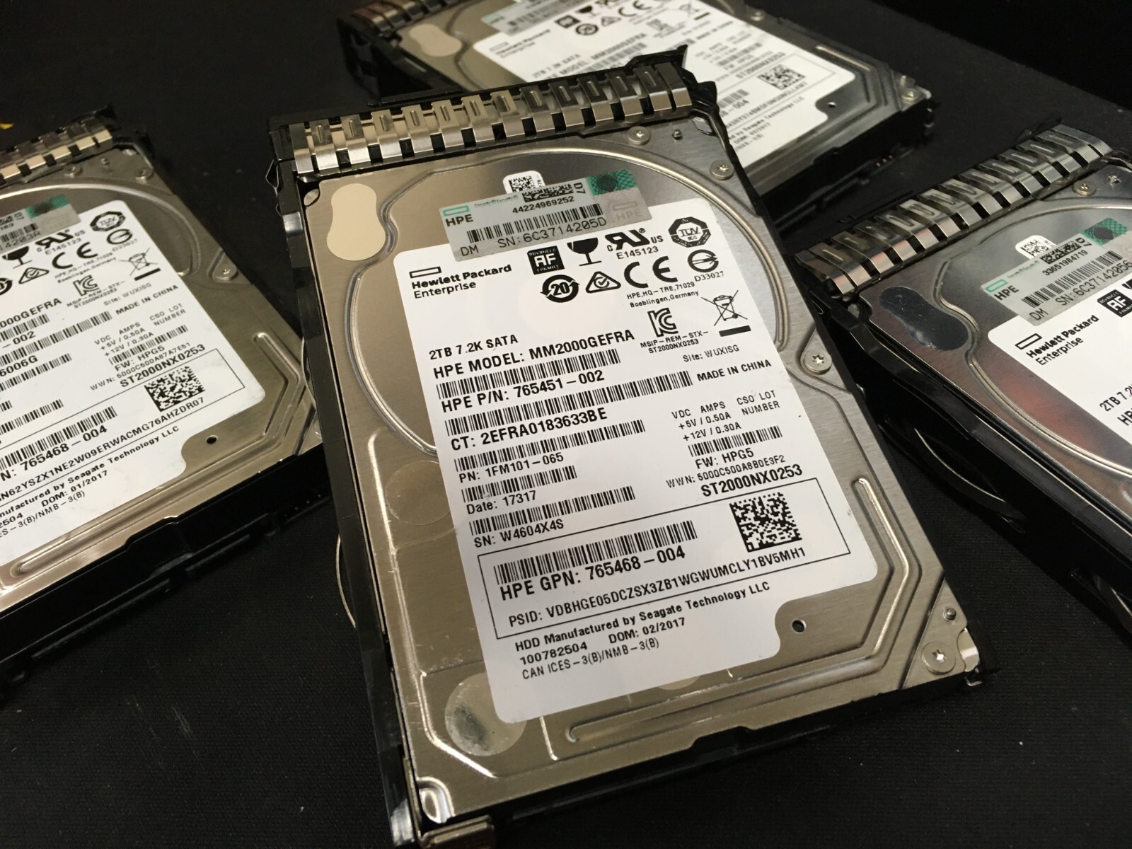 *LOT OF 4* HP 2TB 7.2K 6Gb/s 2.5″ SATA SERVER HDD ST2000NX0253 HP MM2000GEFRA