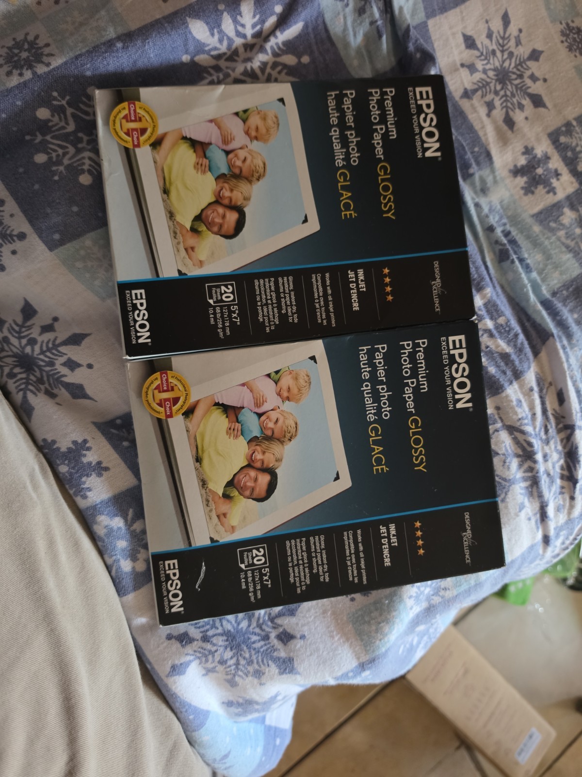2 – EPSON Premium Photo Paper – GLOSSY – 5×7 Inches – UNOPENED 40 Sheets