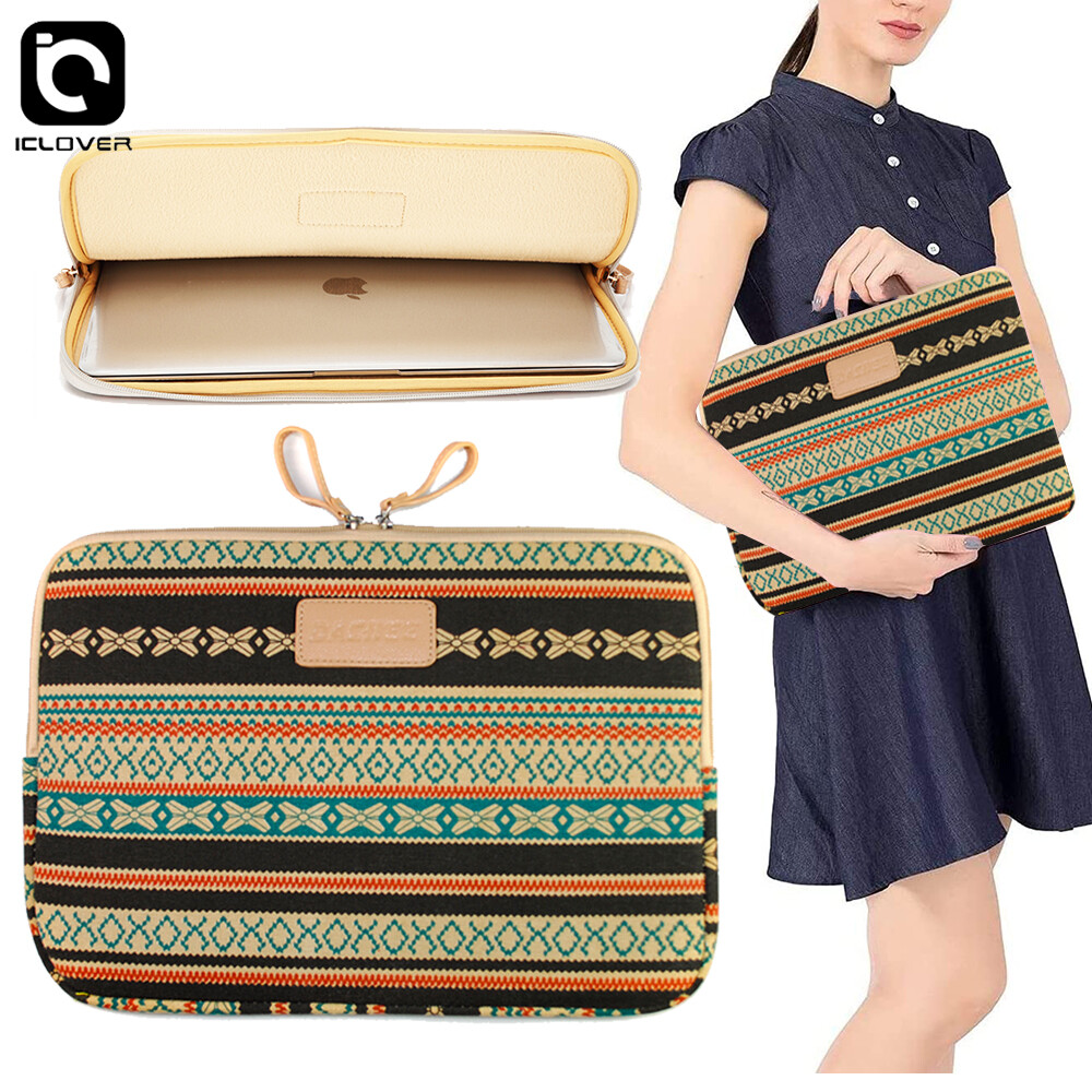 Bohemian Laptop Sleeve Case Bag Soft Canvas for 15″ 16″ Macbook Air Pro Dell HP