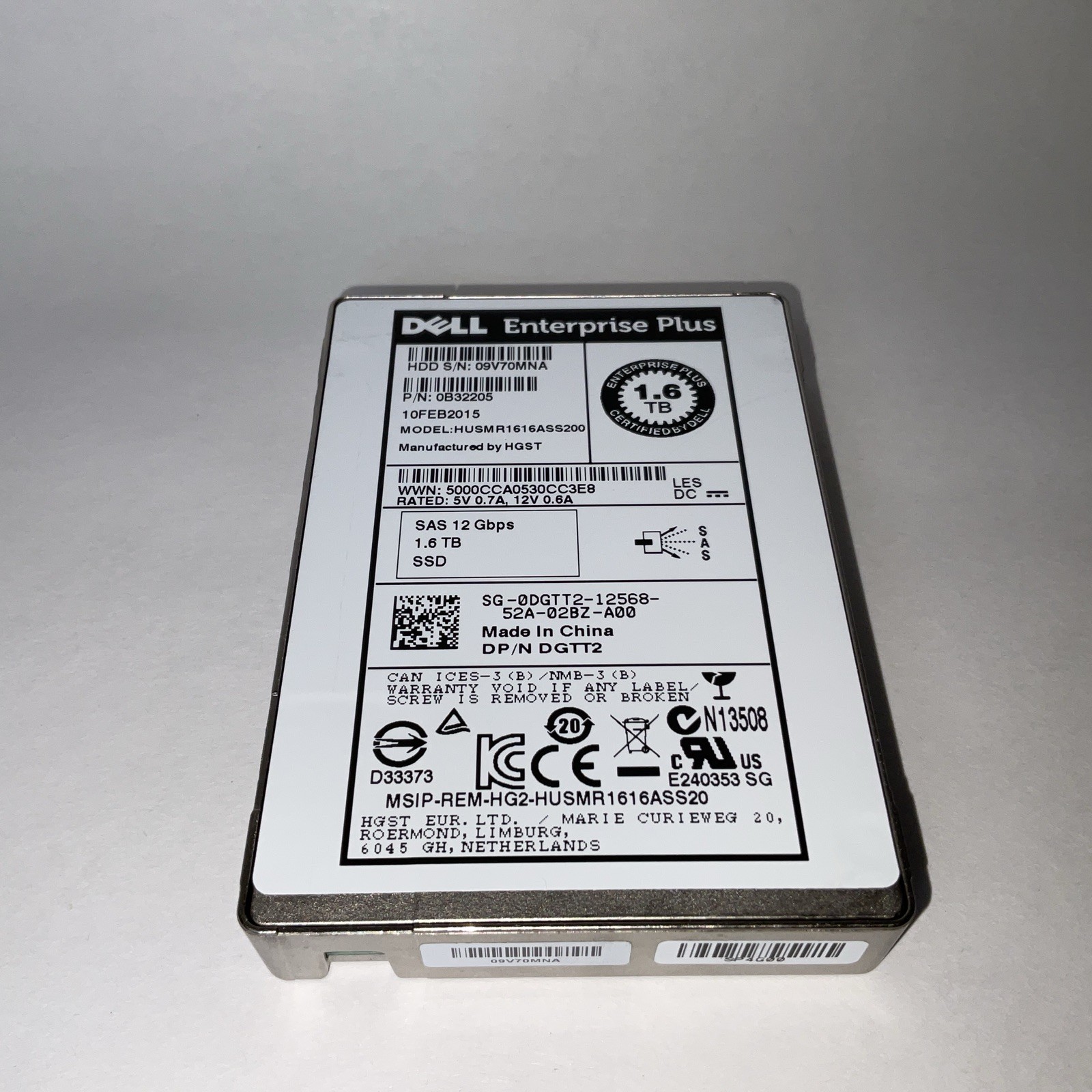 1.6TB DELL Enterprise Plus SSD 98% Or Higher SAS 12Gb/s 2.5″ DGTT2 Drive