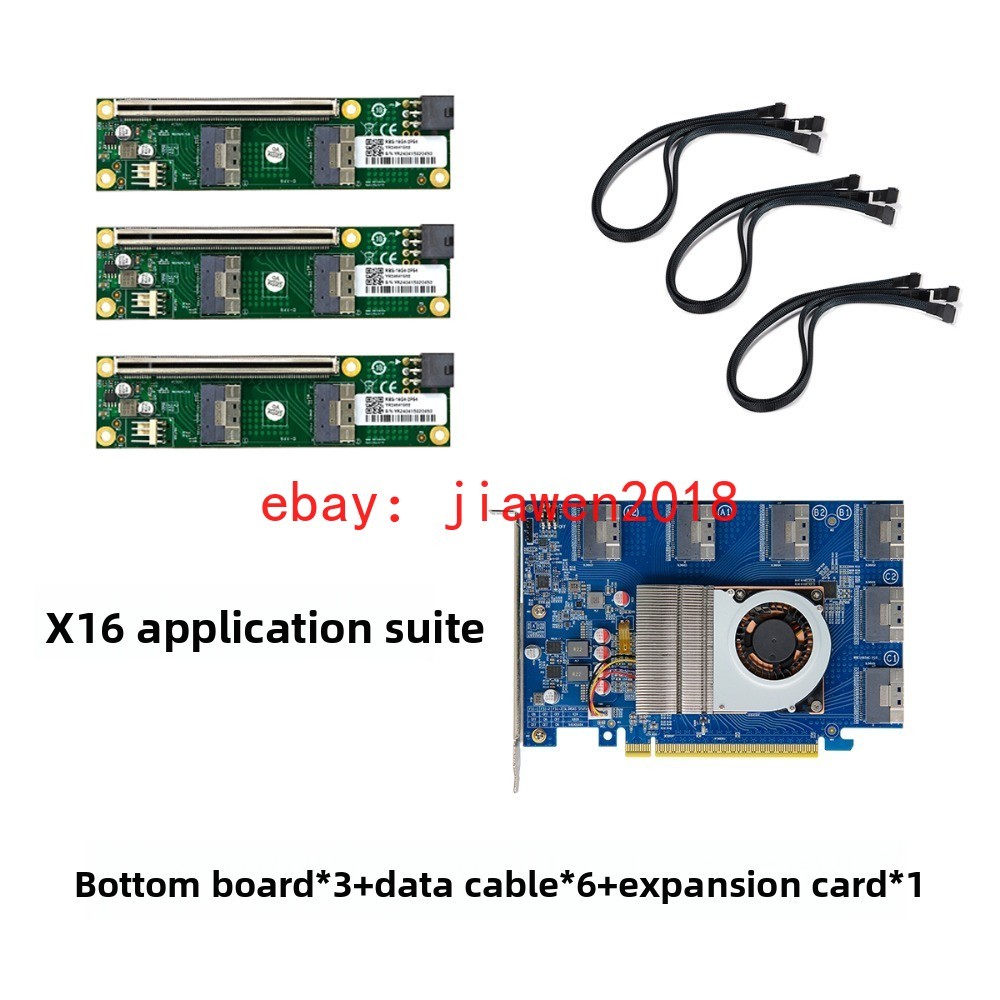No disassembly required PLX88096 Expansion Card PCIe 4.0 X16 SLIMSAS 6*SFF-8654