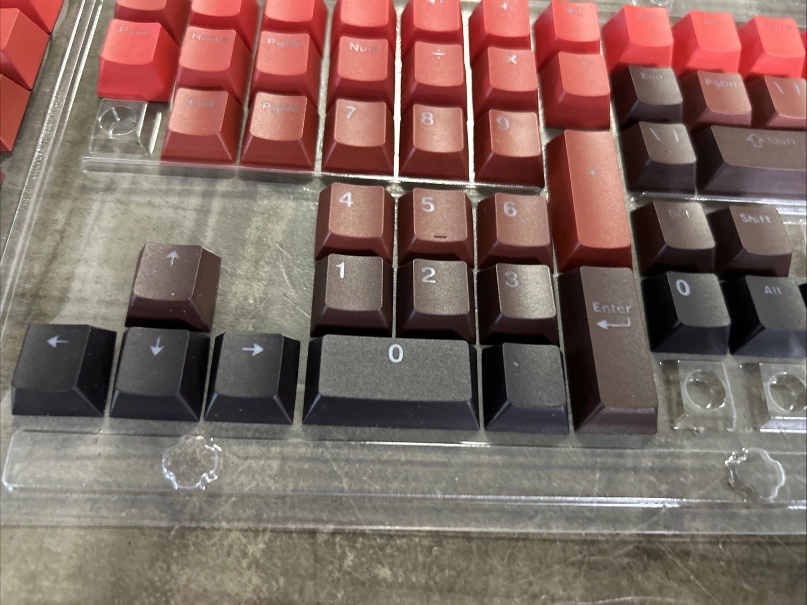 Red Black and Brown Mechanical Keys Keycaps Set for Mechanical Keyboards