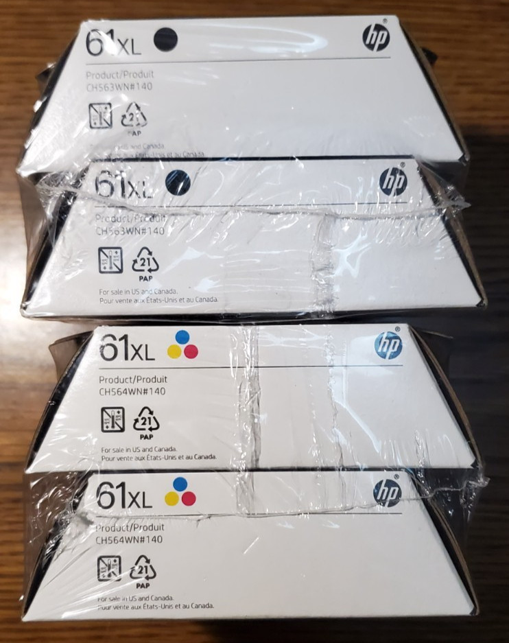 Lot of 8 Genuine HP 61XL Black & TriColor CH563WN CH564WN 2027