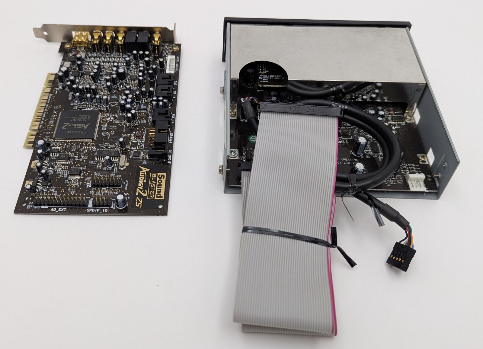 Creative Sound Blaster Audigy 2 ZS Platinum SB0350 Card SB0250 Drive Bay Bundle