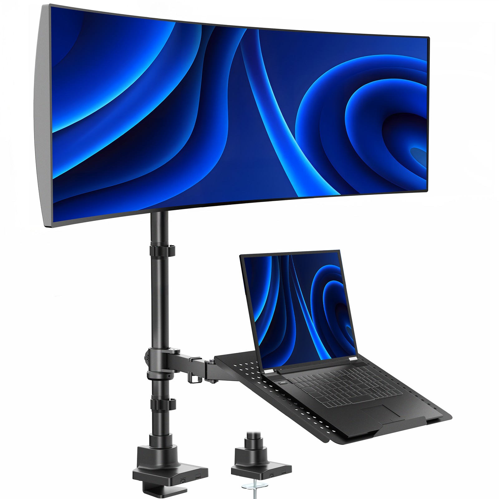 VIVO Single Ultrawide Monitor and Laptop Extra Tall Desk Mount, Up to 49″ Screen