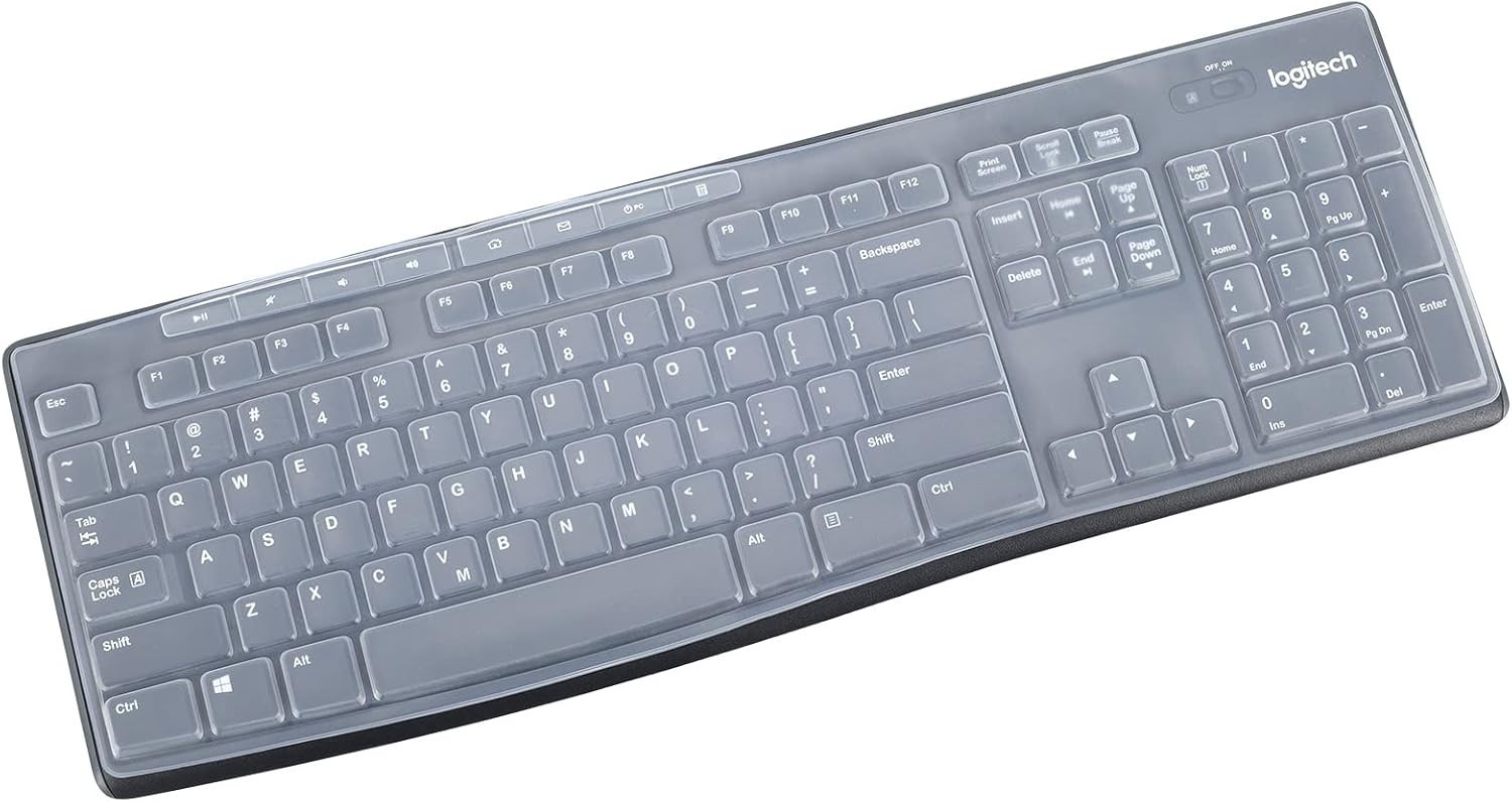 Clear Silicone Keyboard Cover for Logitech MK370 MK295 MK270 K270 – Perfect Fit