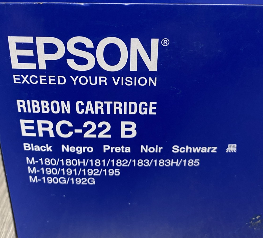 Box of 50 Genuine Epson ERC-22B Black Ribbon Cartridge M-180 M-181 M-183 M-185