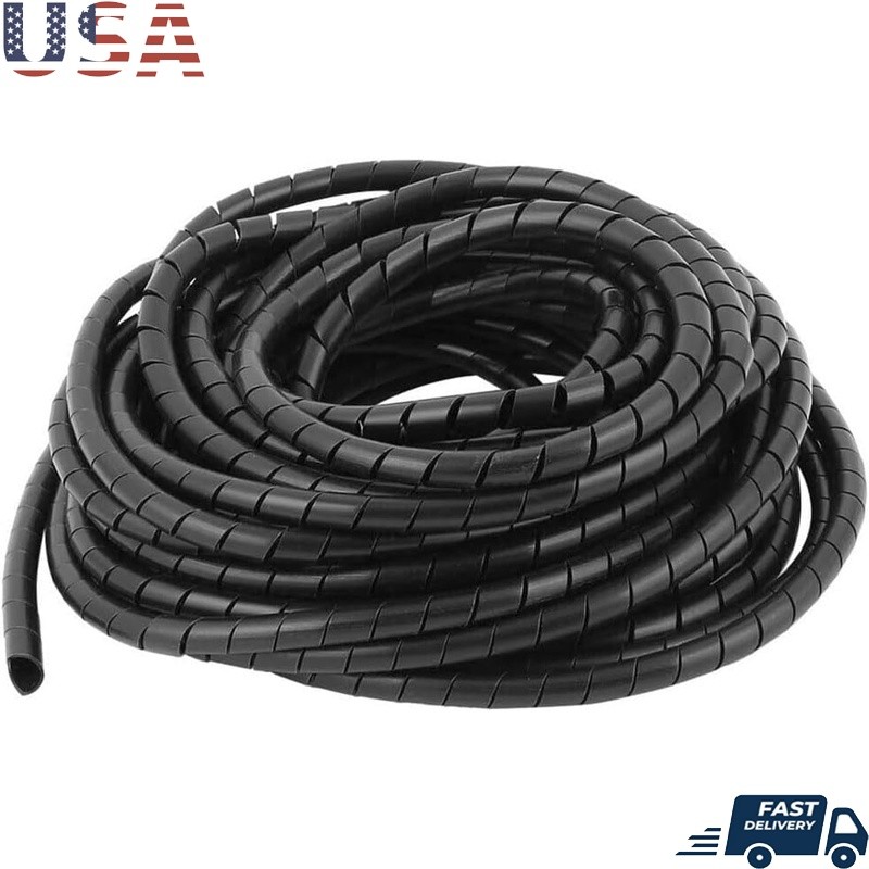 Spiral Cable Wrap 45Ft Cord Cover Wire Organizer PC TV Electrical Cables New
