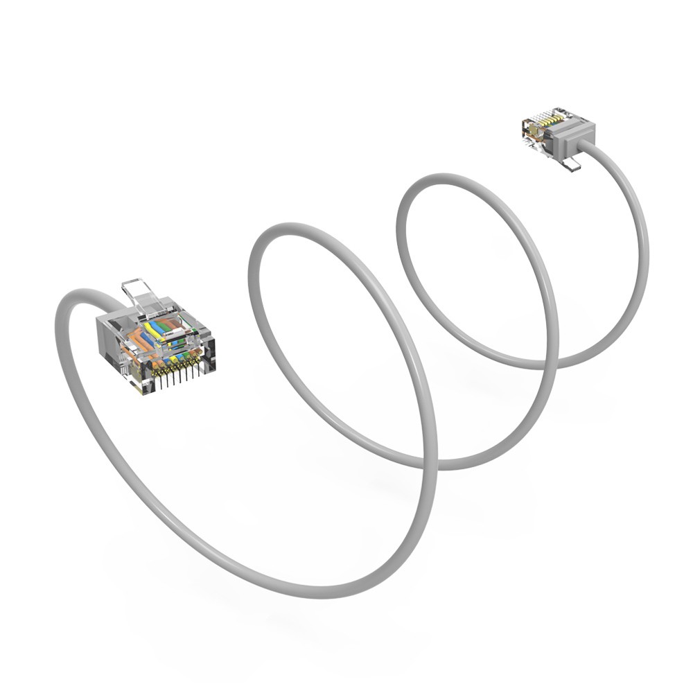 15 Pack of 4Ft CAT6A UTP Super-Slim Ethernet Network Cable 32AWG Gray
