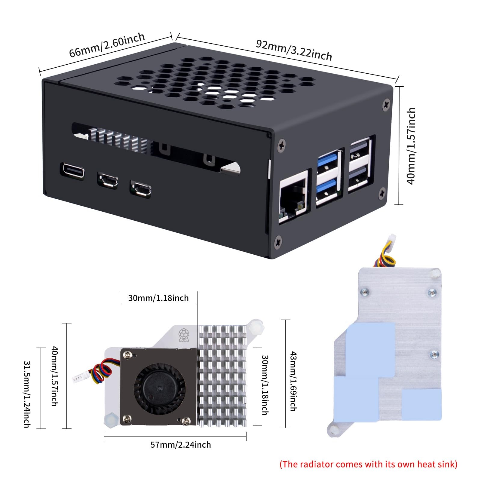 Metal Case for Raspberry Pi 5, with Pi 5 Active Cooler for Raspberry Pi 5 4GB…