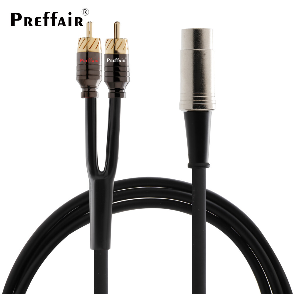 Audio OFC Cable Silver Plated Signal Cord 5Pin DIN to Dual RCA Male Connectors