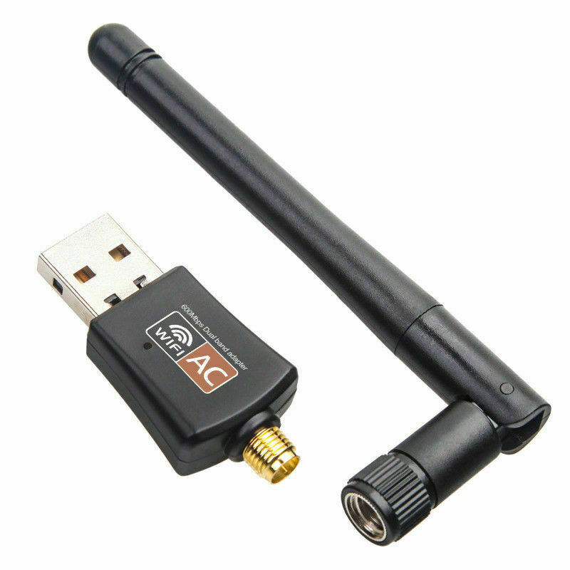 600Mbps Wireless USB Wifi Adapter Dongle Dual Band 2.4G/5GHz W/Antenna 802.11AC