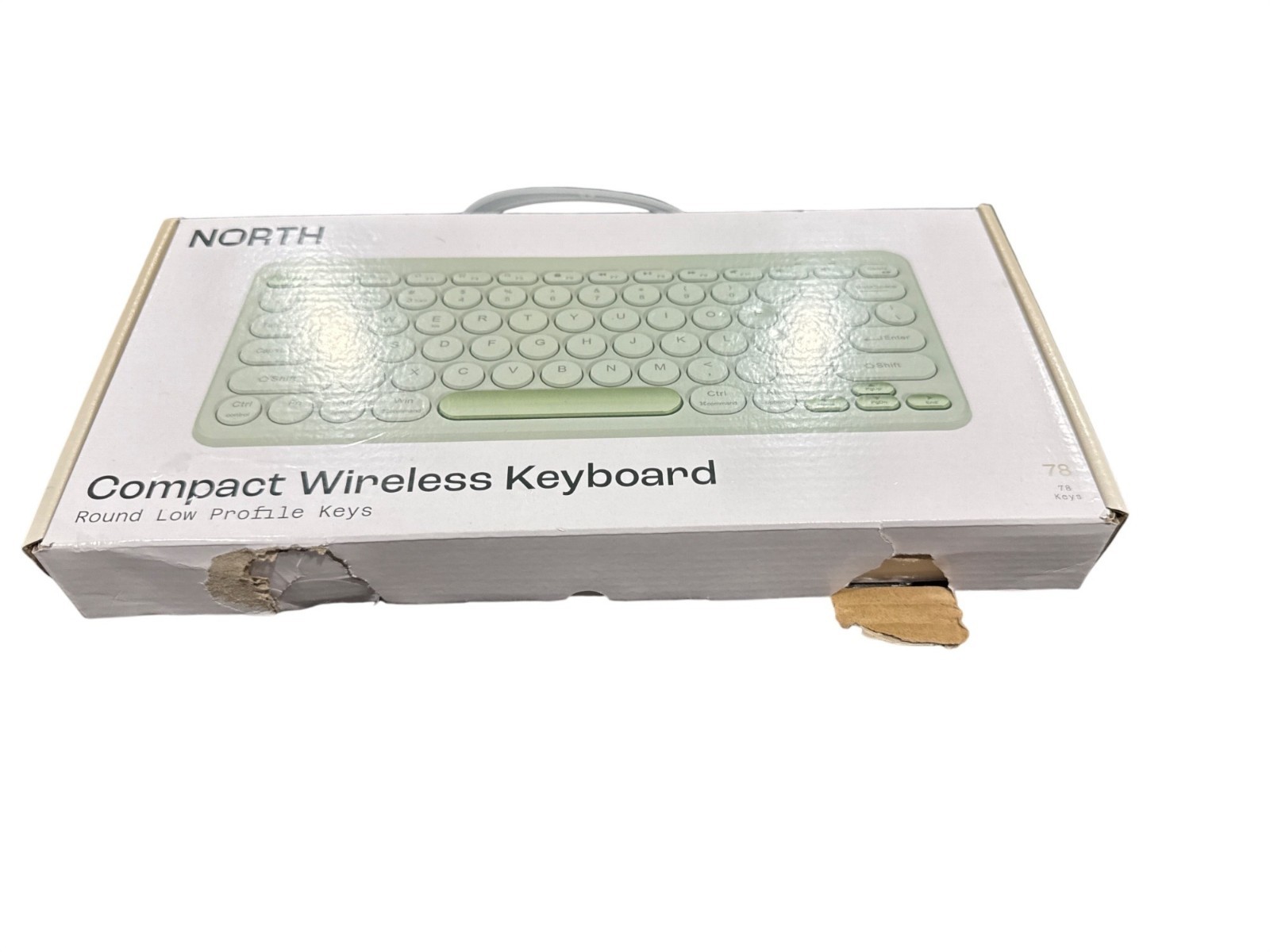 NORTH Compact Wireless Keyboard 78 Keys Mint Green Round Low Profile Keys Dual 2
