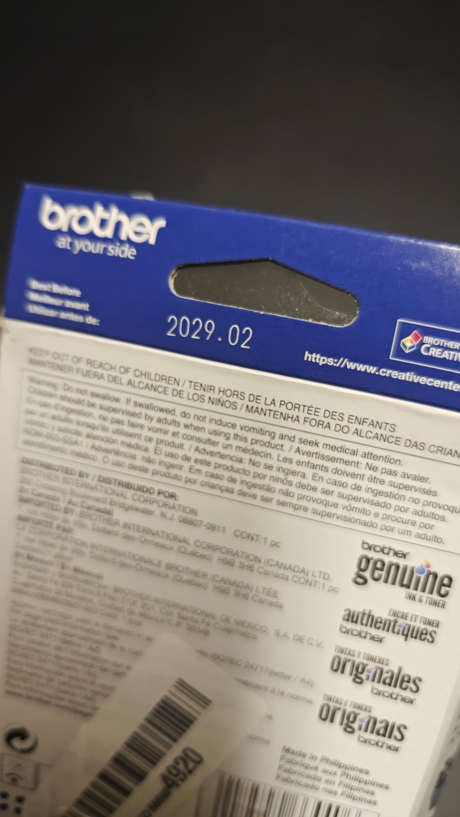 New Open Box Genuine Brother LC401XLC Cyan High Yield Ink Cartridge Exp 02/2029