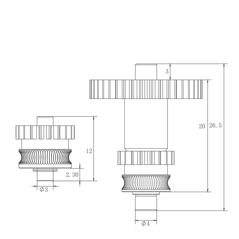 Dual Drive Extruder Gear Set for Anycubic Kobra 2 Kobra 2 Pro Plus Max Neo
