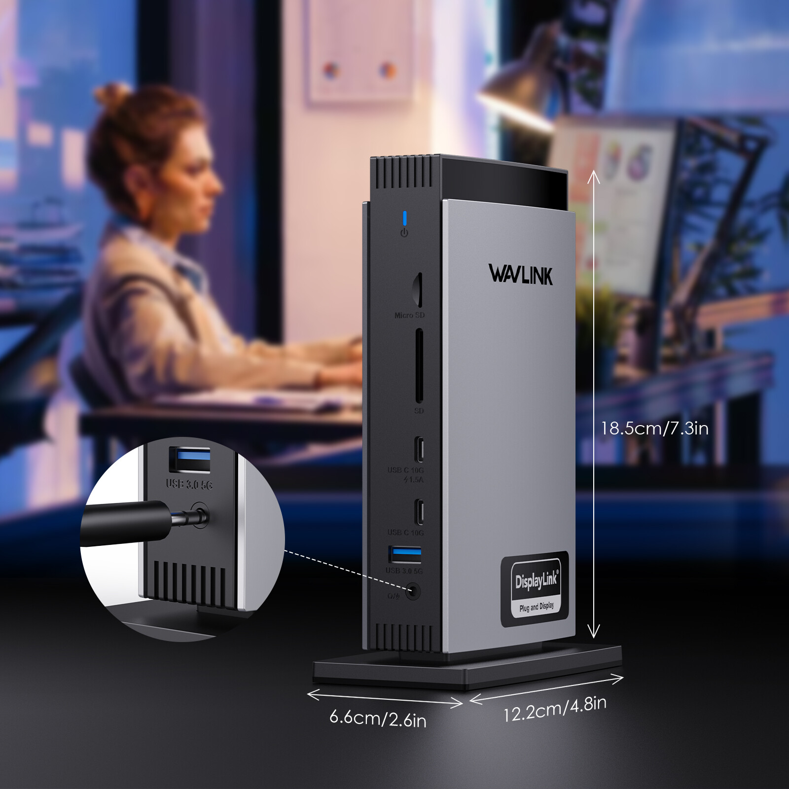 15-in-1 USB-C Docking Station Triple 4K@60Hz 10Gbps Ports Mac/Windows/Android