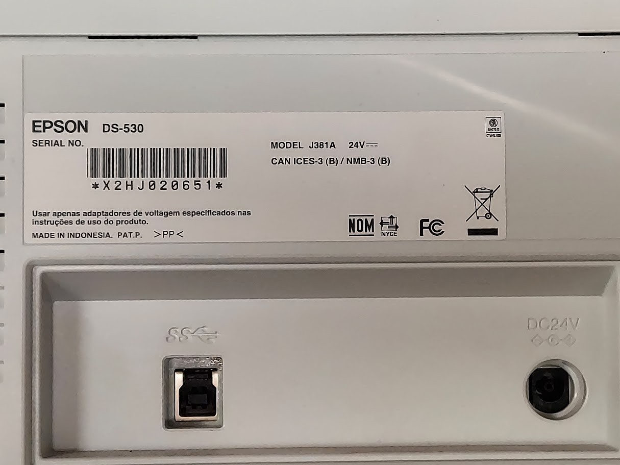 Epson DS-530 Color Duplex Document ADF Scanner J381A TESTED WORKING EXCELLENT
