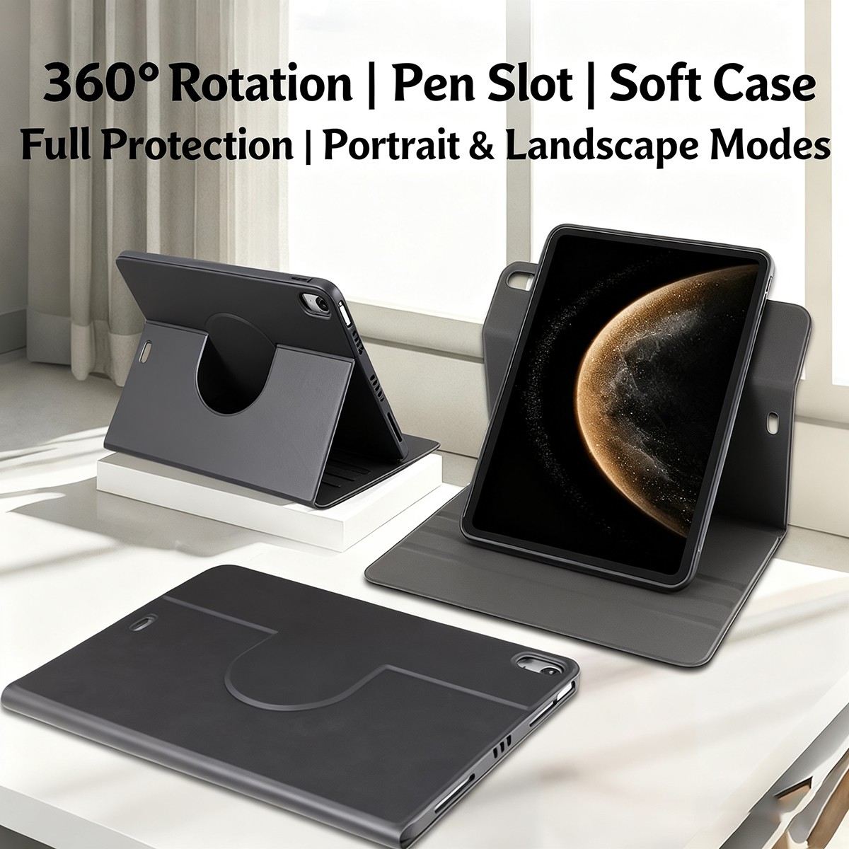 For Apple iPad Air 4 5 10.9″ / Air 11″ M2 M3 Leather Case Rotating Stand Cover