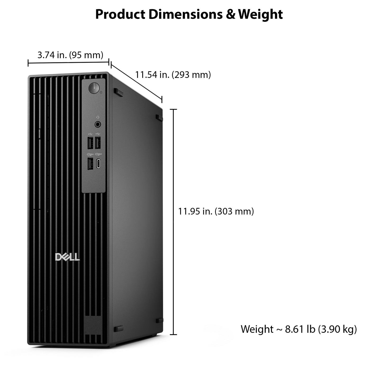 Dell Pro Slim QCS1250 SFF – Ultra 9 285, 16GB RAM, 256GB SSD, Wi-Fi 6E + BT 5.3