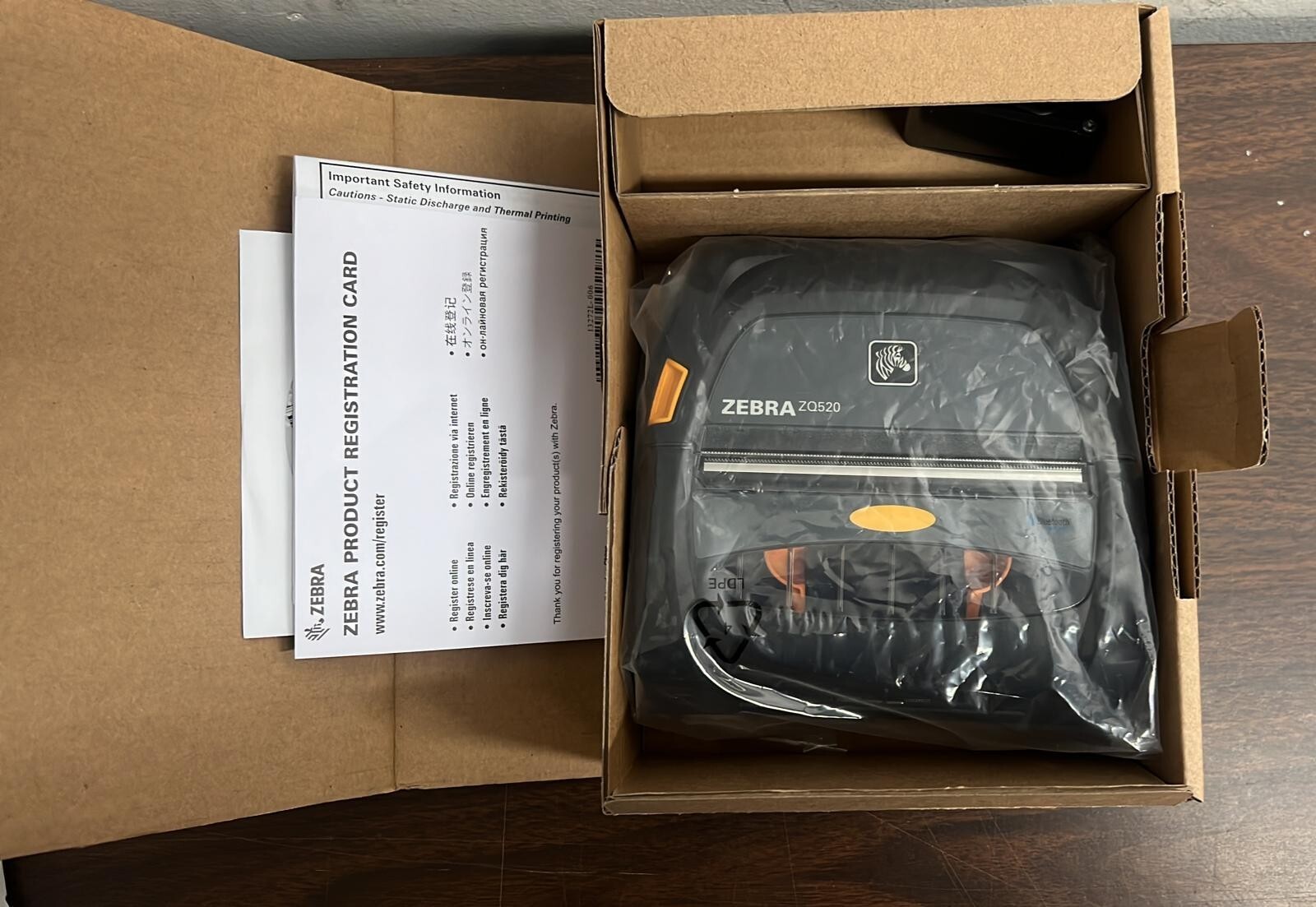 Zebra ZQ520 4” Black Direct Thermal Receipt Printer Bluetooth USB Connectivity