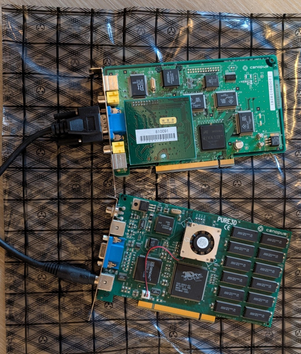 Canopus Pure3D Voodoo 6MB 3dfx Card + Canopus Total3D Riva 128 4MB PCI Card
