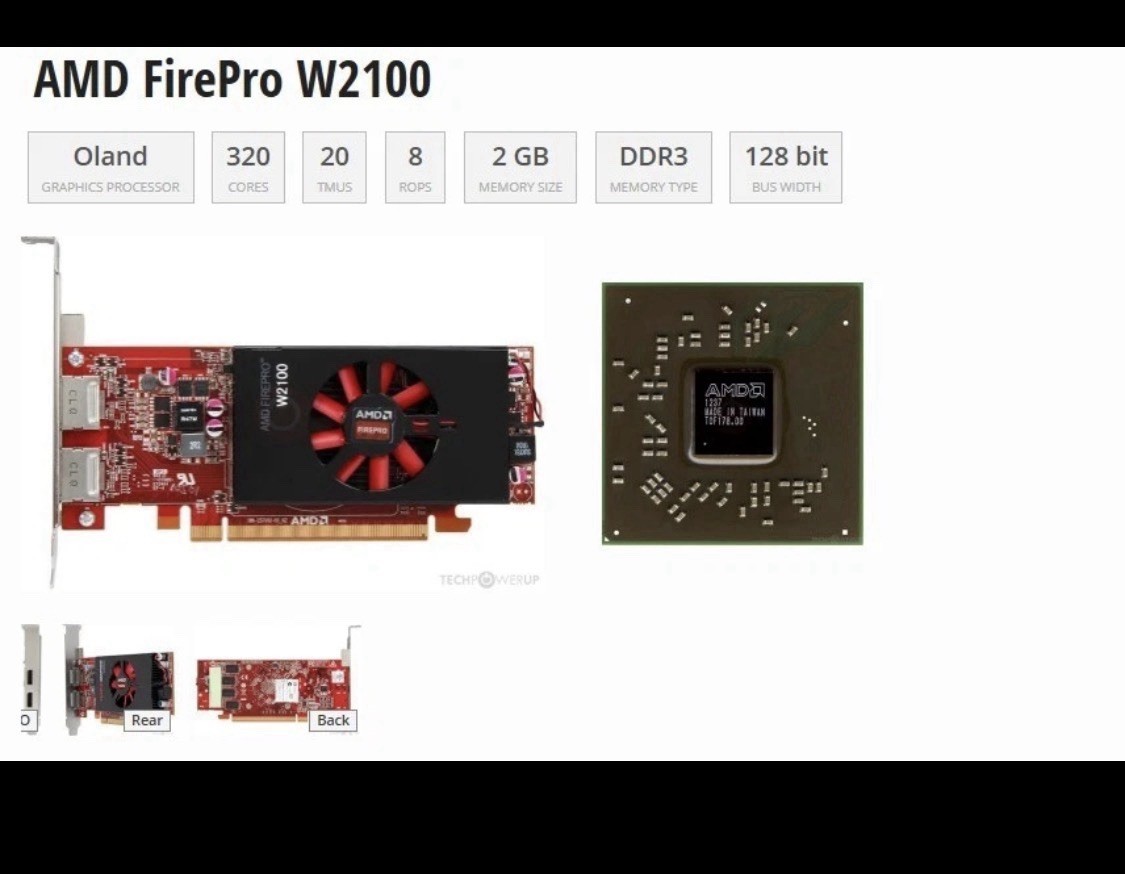 AMD FirePro W2100 2GB DDR3 Graphics Card✅ 2x DP✅ LOW Profile ✅SFF