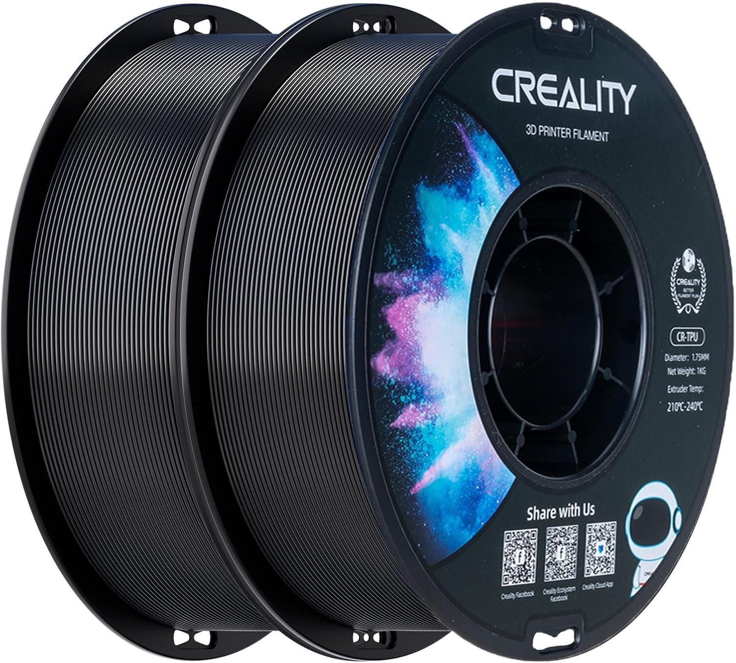 Creality TPU Flexible Filament 1.75mm 1kg 2.2lb 95A Shore Hardness for 3D