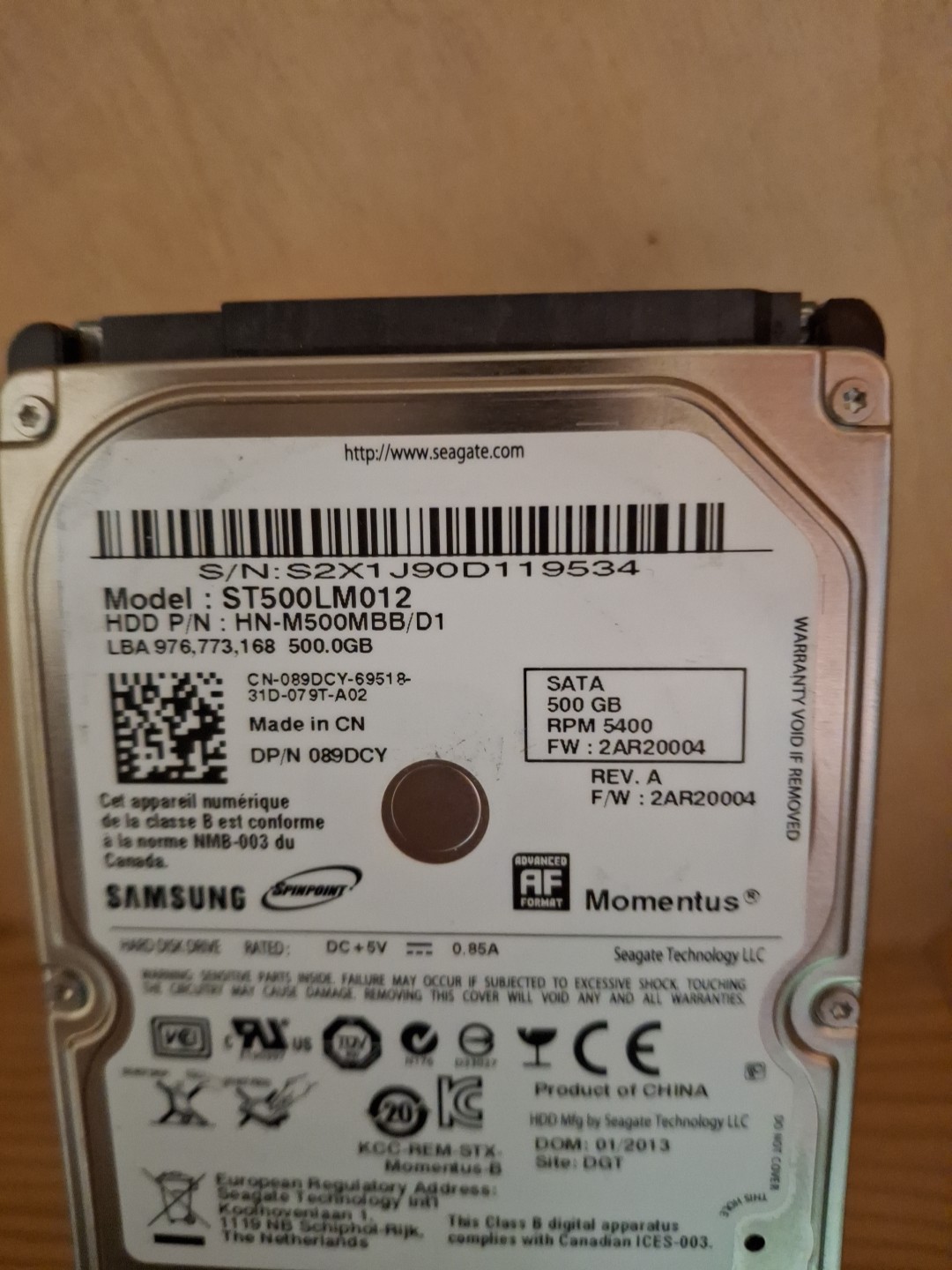 Seagate ST500LM012 Momentus Spinpoint M8 500GB SATA 5400RPM 2.5″ HDD TESTED