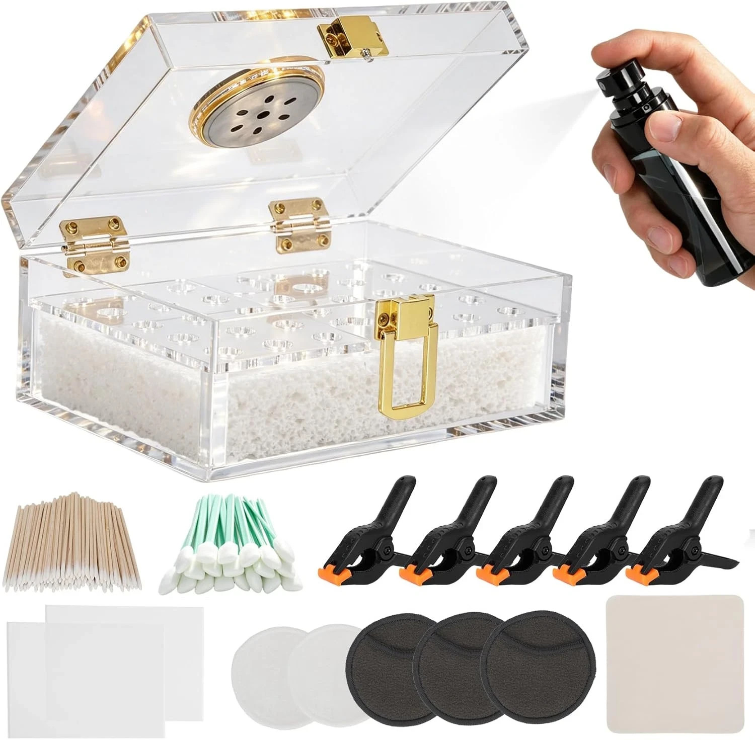 Card Cleaning & Flattening Kit, Complete TCG Restoration Kit with Acrylic Humido