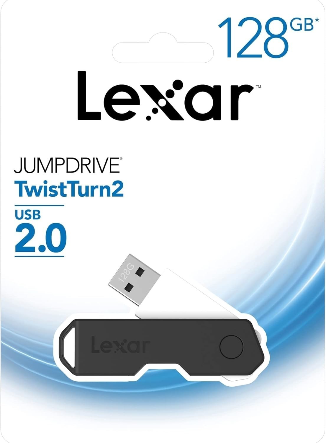 BUNDLE Lexar JumpDrive TwistTurn2 USB Flash Drive Bundle 128GB + 64GB Black