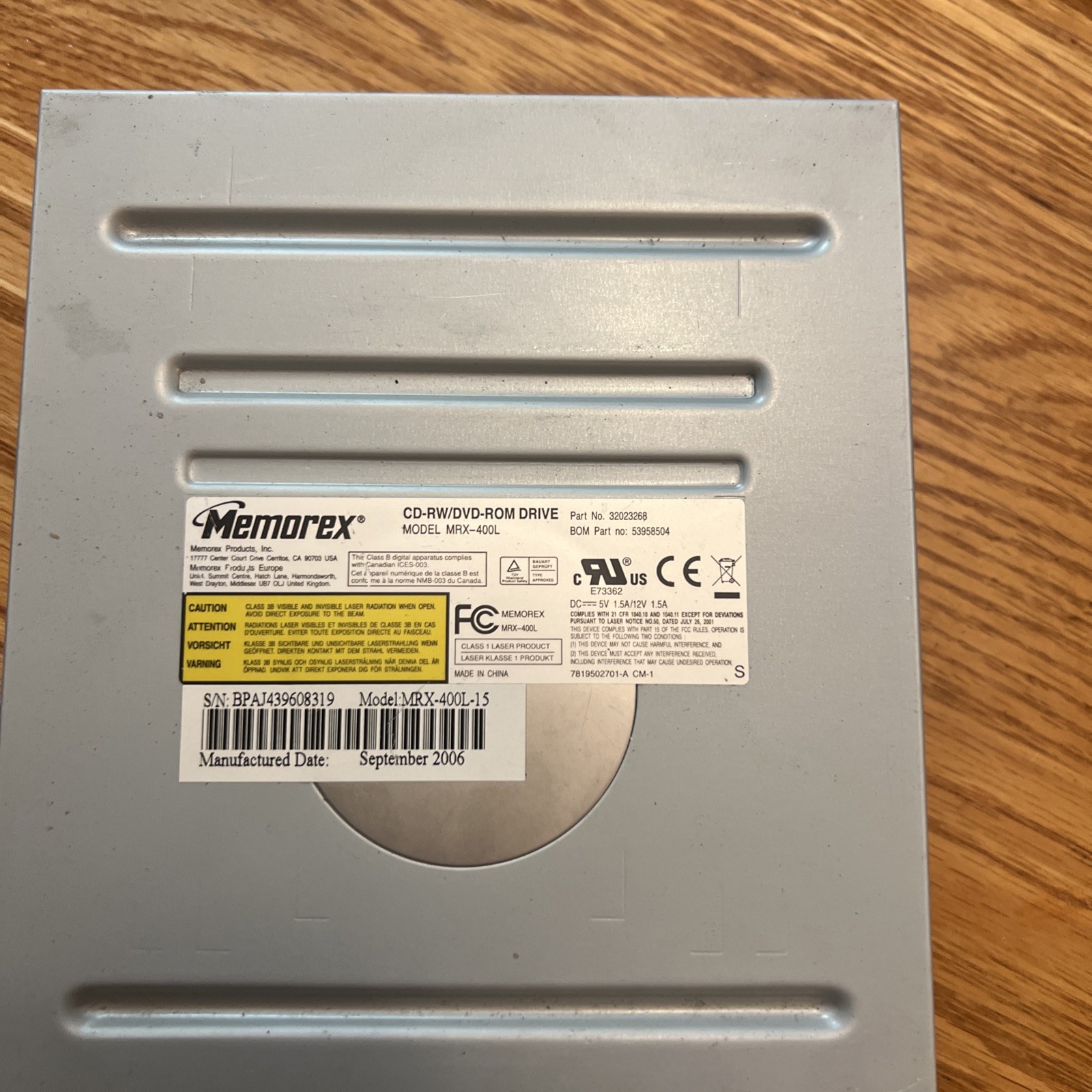 Memorex MRX-400L Internal Combo Drive CD-RW DVD-ROM IDE PATA Vintage Retro PC