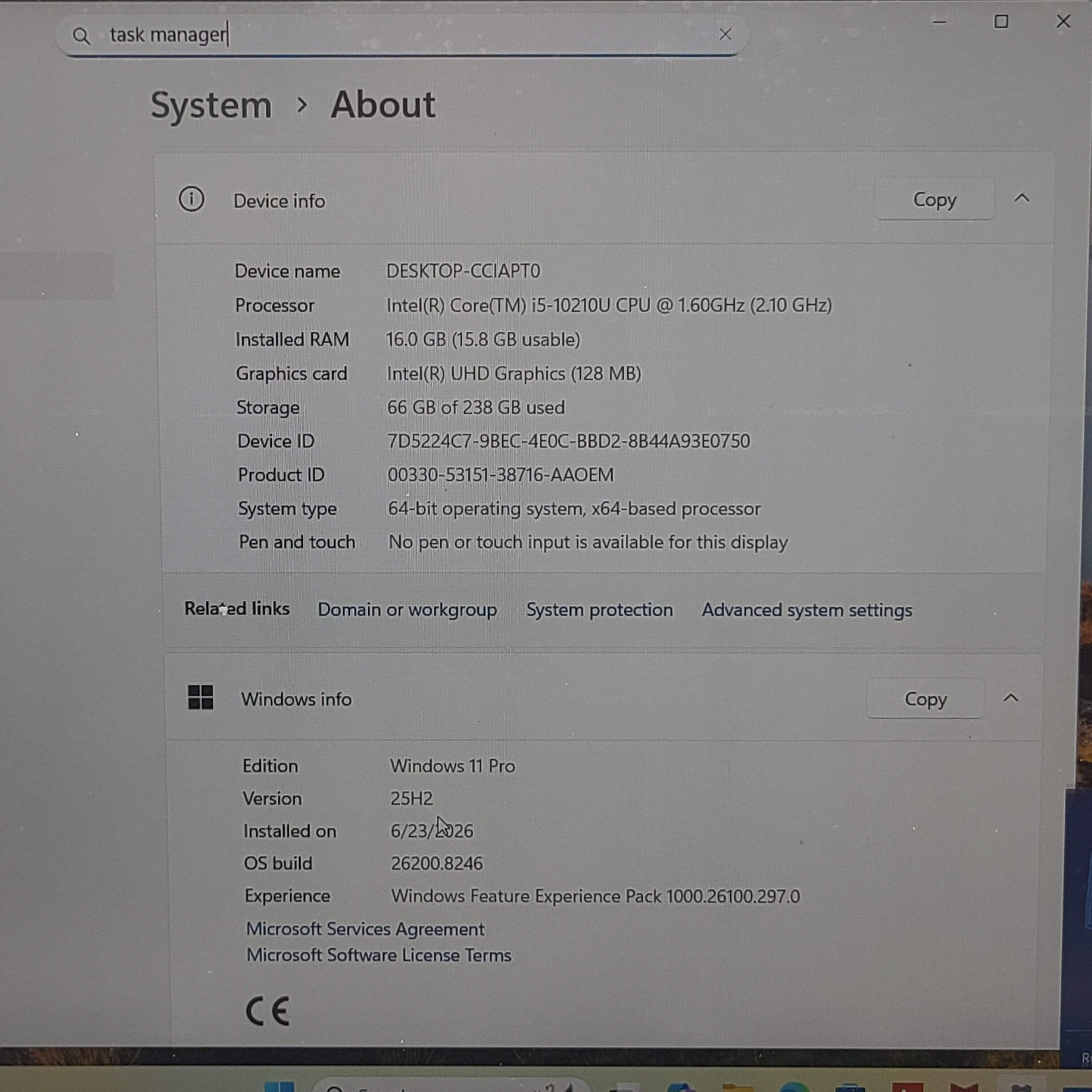 Lenovo ThinkPad E15 Gen 2 CCIAPTO 15.6″ i5-10210U 1.6GHz 8GB RAM 256GB SSD